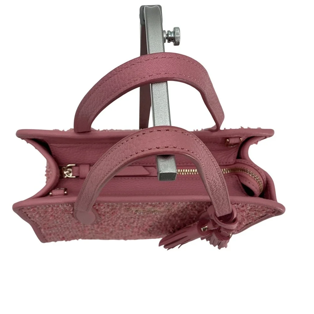Kate Spade New York Pink Woven Leather Tassel‎ Satchel Handbag Purse